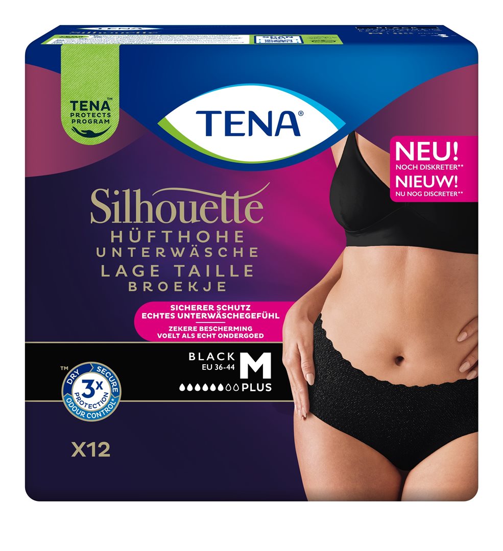 TENA Silhouette Plus M 75-100cm black 2 x 12 Stk