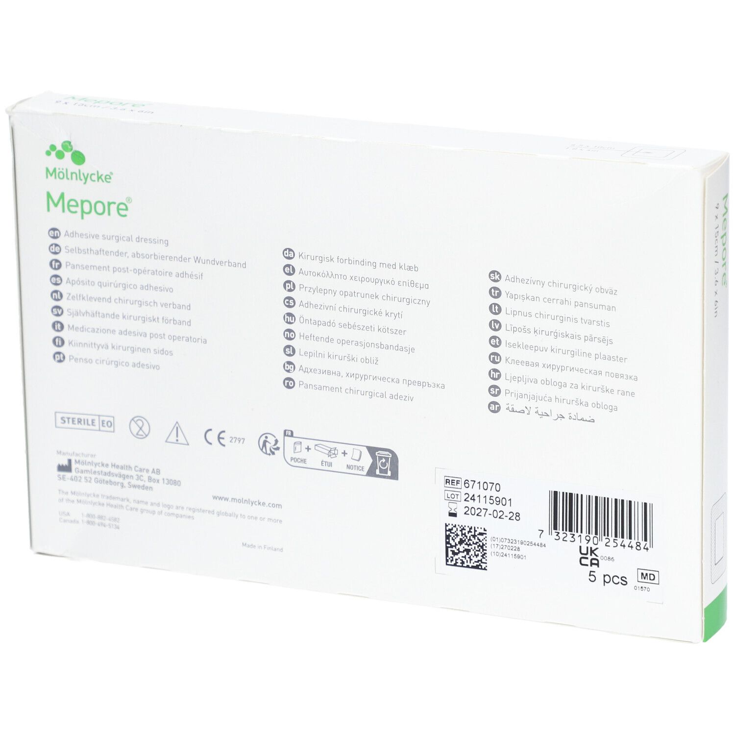 MEPORE Wundverb 15x9cm Wundki 10x5cm 5 Stk