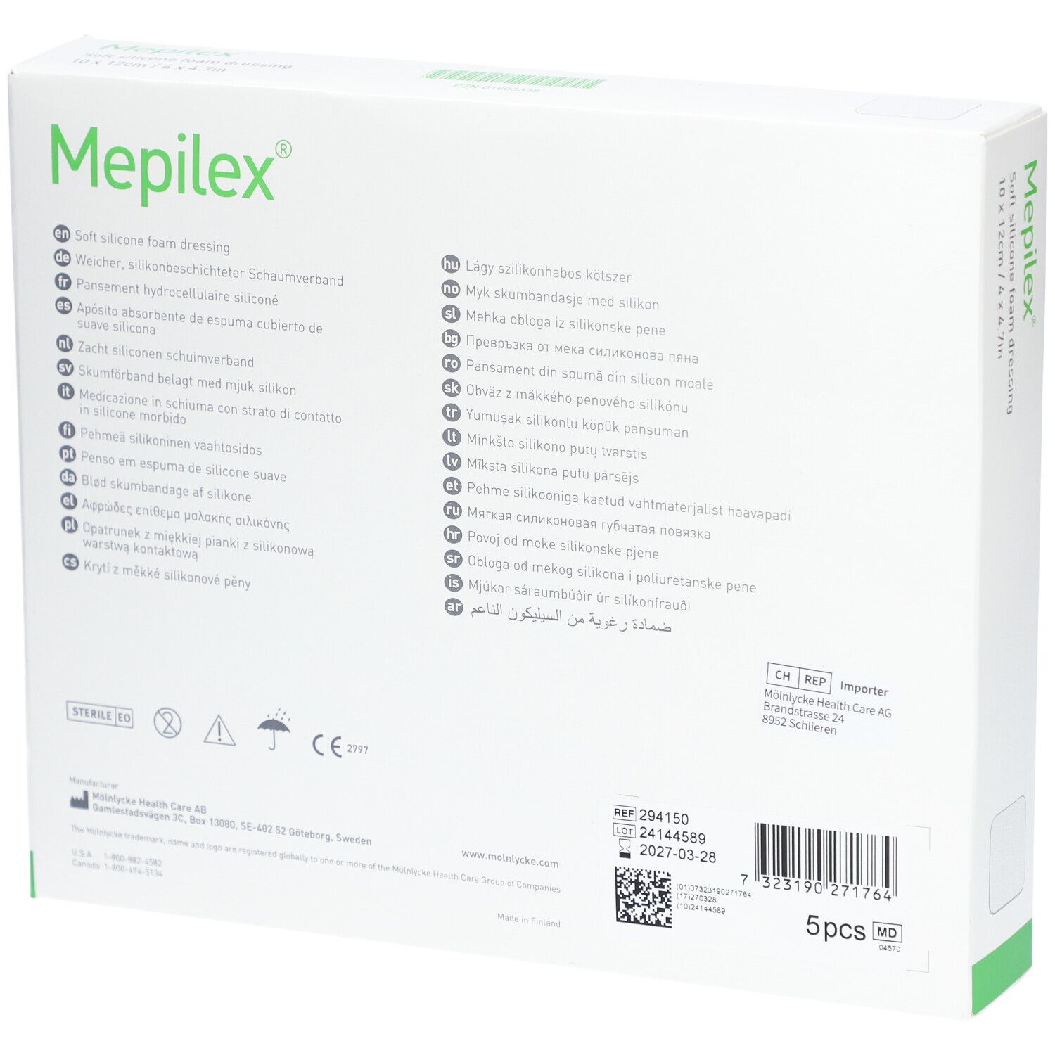 MEPILEX Schaumverband Safetac 10x12cm Si neu 5 Stk