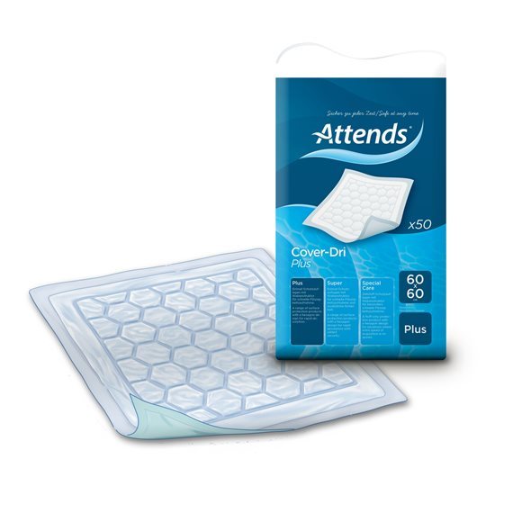 ATTENDS COVER DRI Unterl Plus 60x60cm Btl 50 Stk