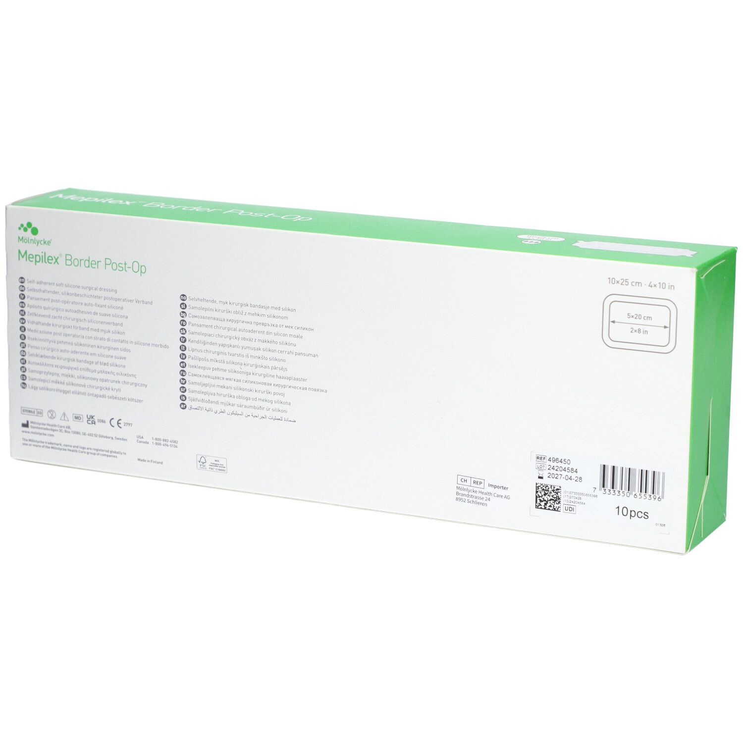 MEPILEX Border Post OP 10x25cm (neu) 10 Stk