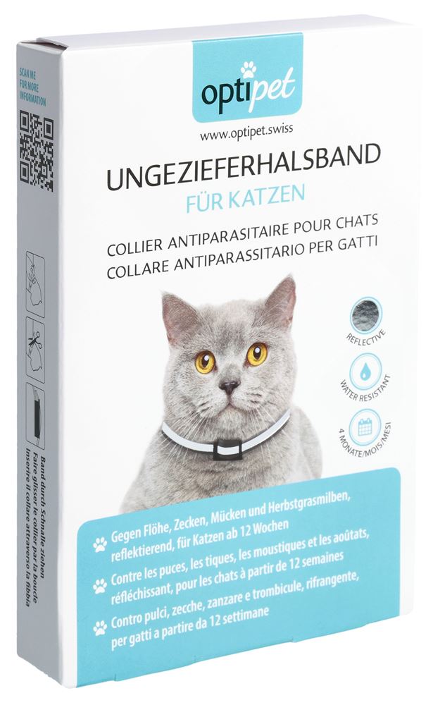 OPTIPET Ungezieferhalsband Katzen reflektierend