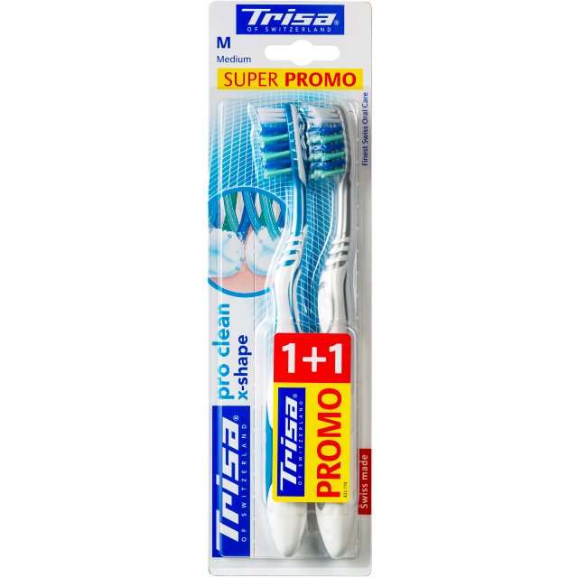 TRISA Zahnbürste Pro Clean x-shape Duo med