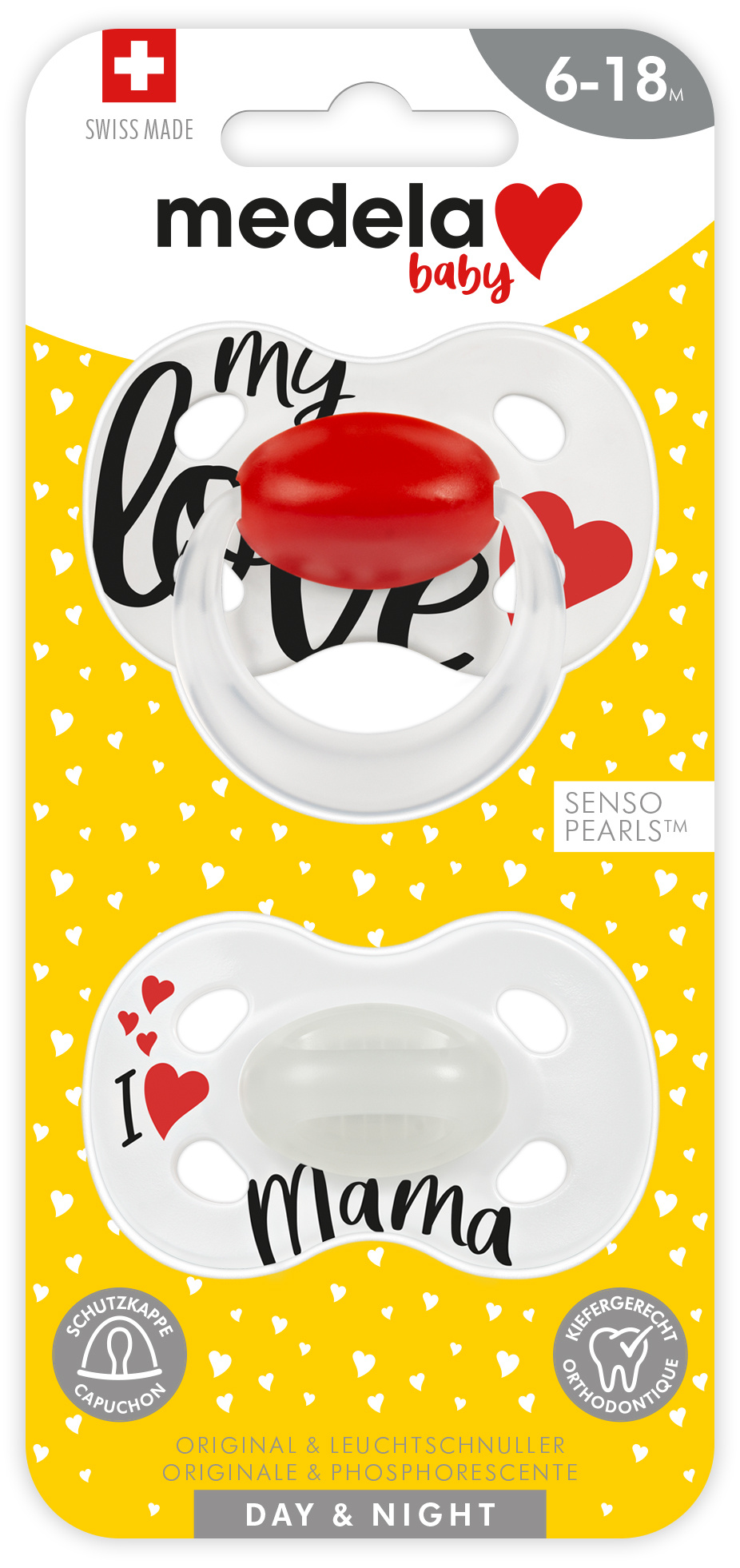 MEDELA Baby Nuggi Day&Night 6-18 Sig Love 2 Stk