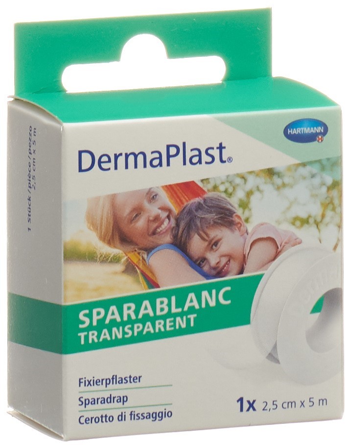 DERMAPLAST sparablanc transparent 2.5cmx5m blanc