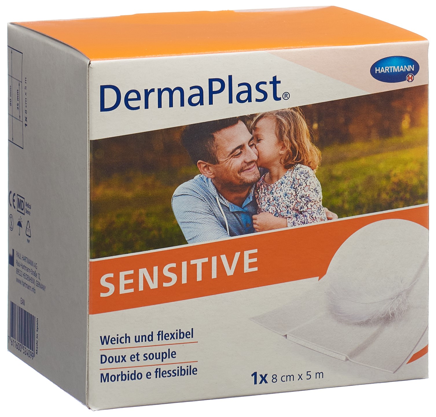 Pflasterrolle DermaPlast Sensitive weiss (8cmx5m)