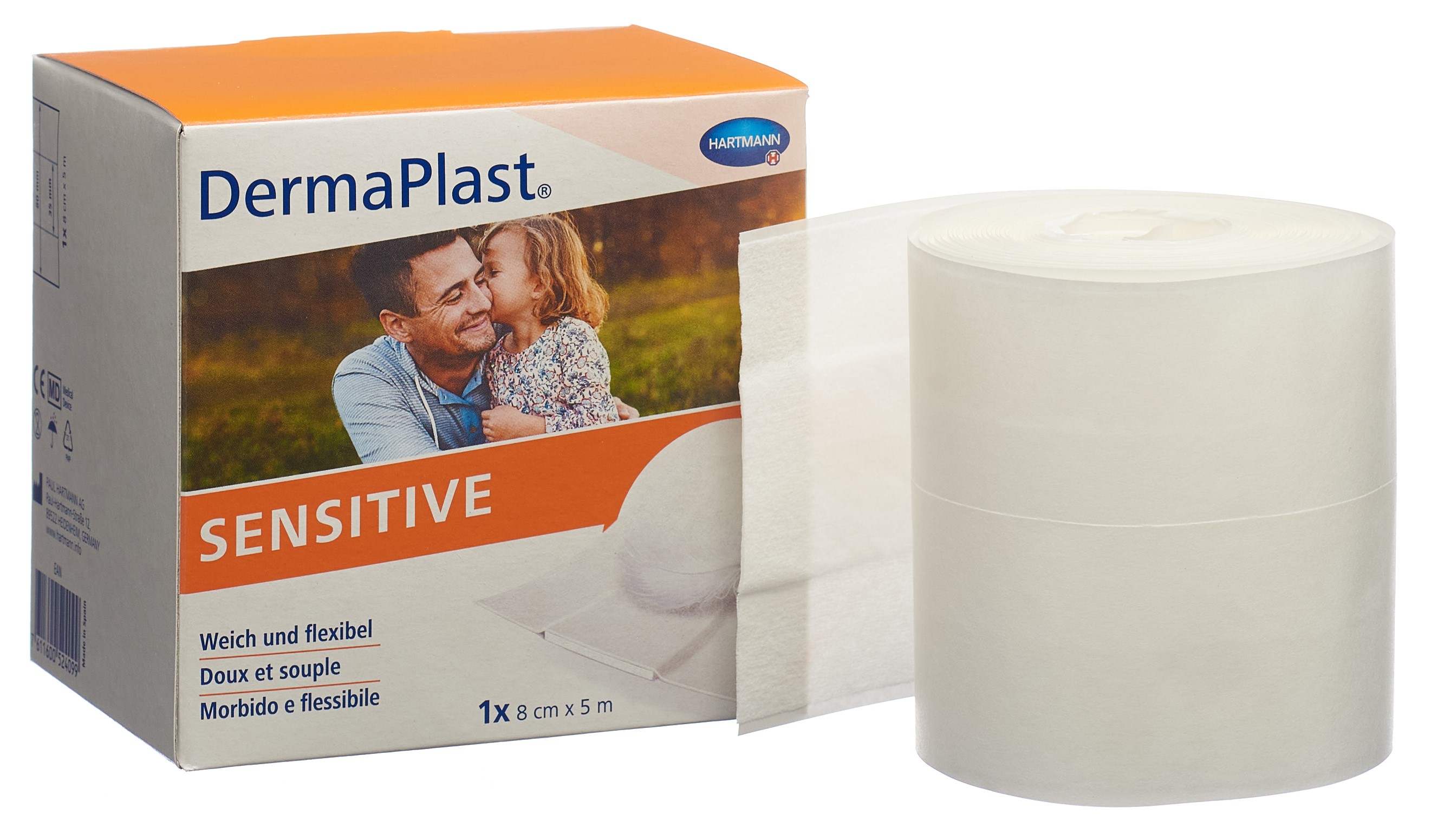Pflasterrolle DermaPlast Sensitive weiss (8cmx5m)