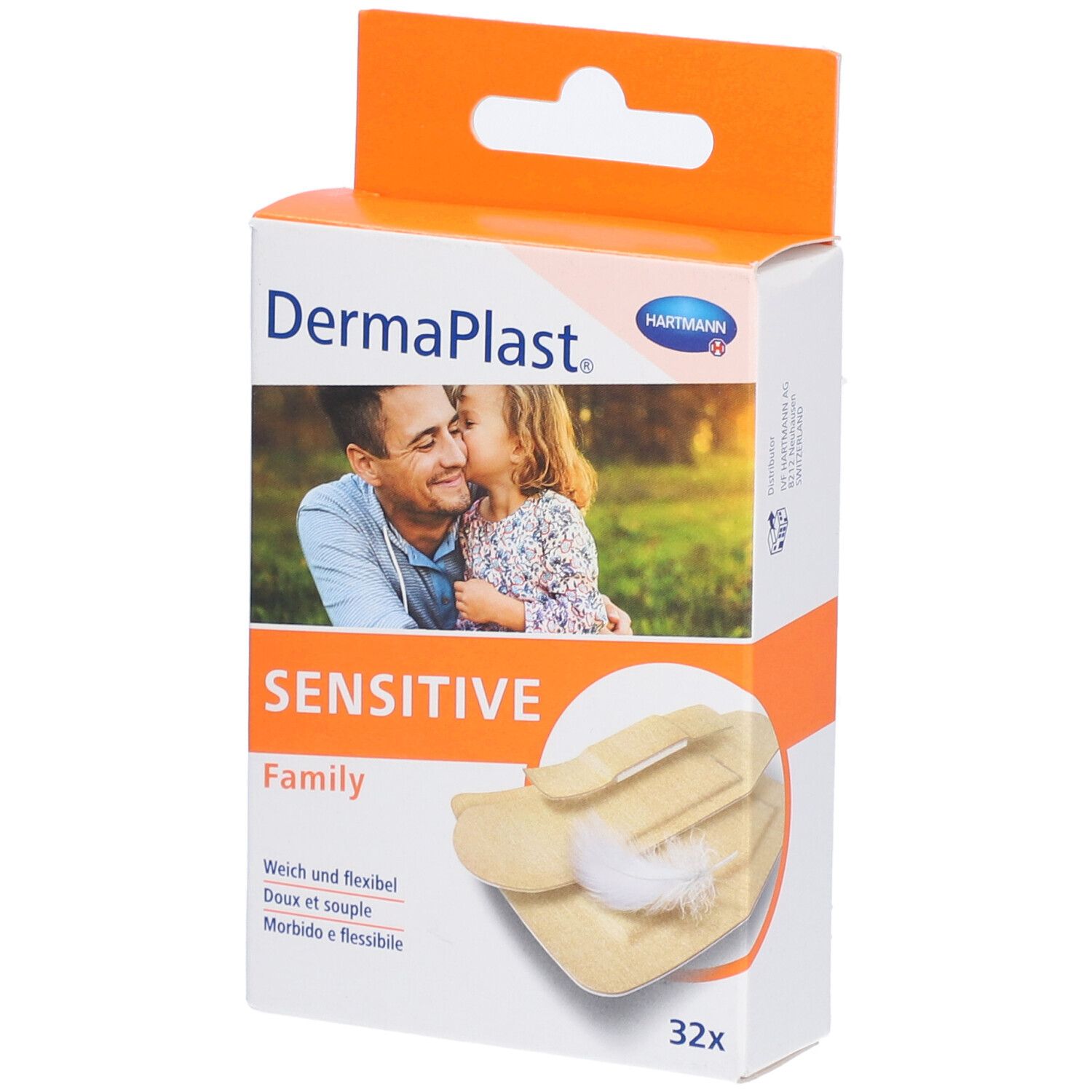 Pflaster DermaPlast Sensitive Family Strips 3 Grössen hautfarbig