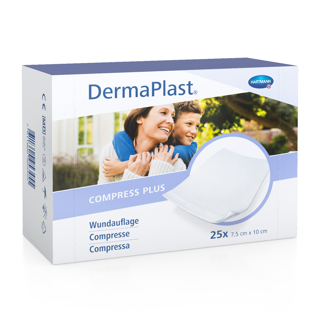 DERMAPLAST Compress Plus 7.5x10cm 25 pce