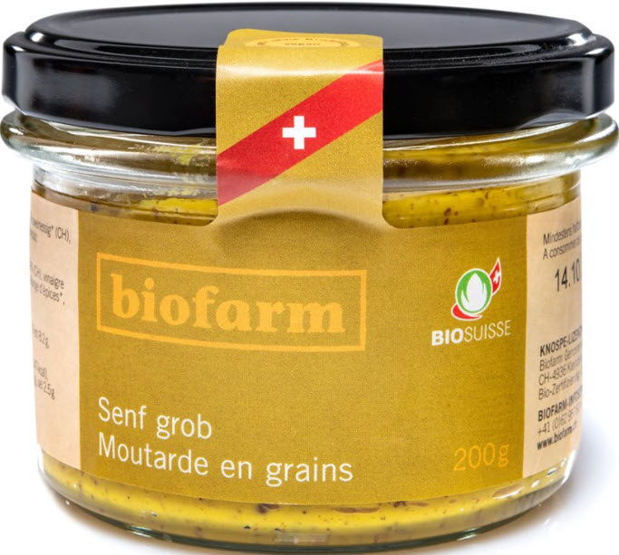 BIOFARM Senf grob Knospe CH Glas 200 g