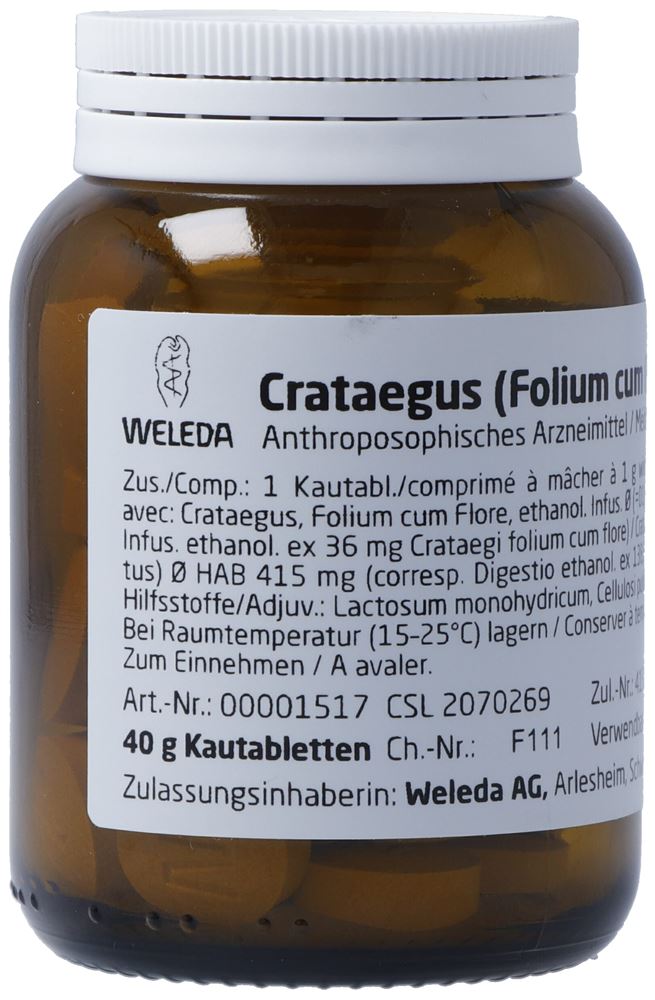 WELEDA Crataeg Fol c Flore et Fruct Kautabl 40 g