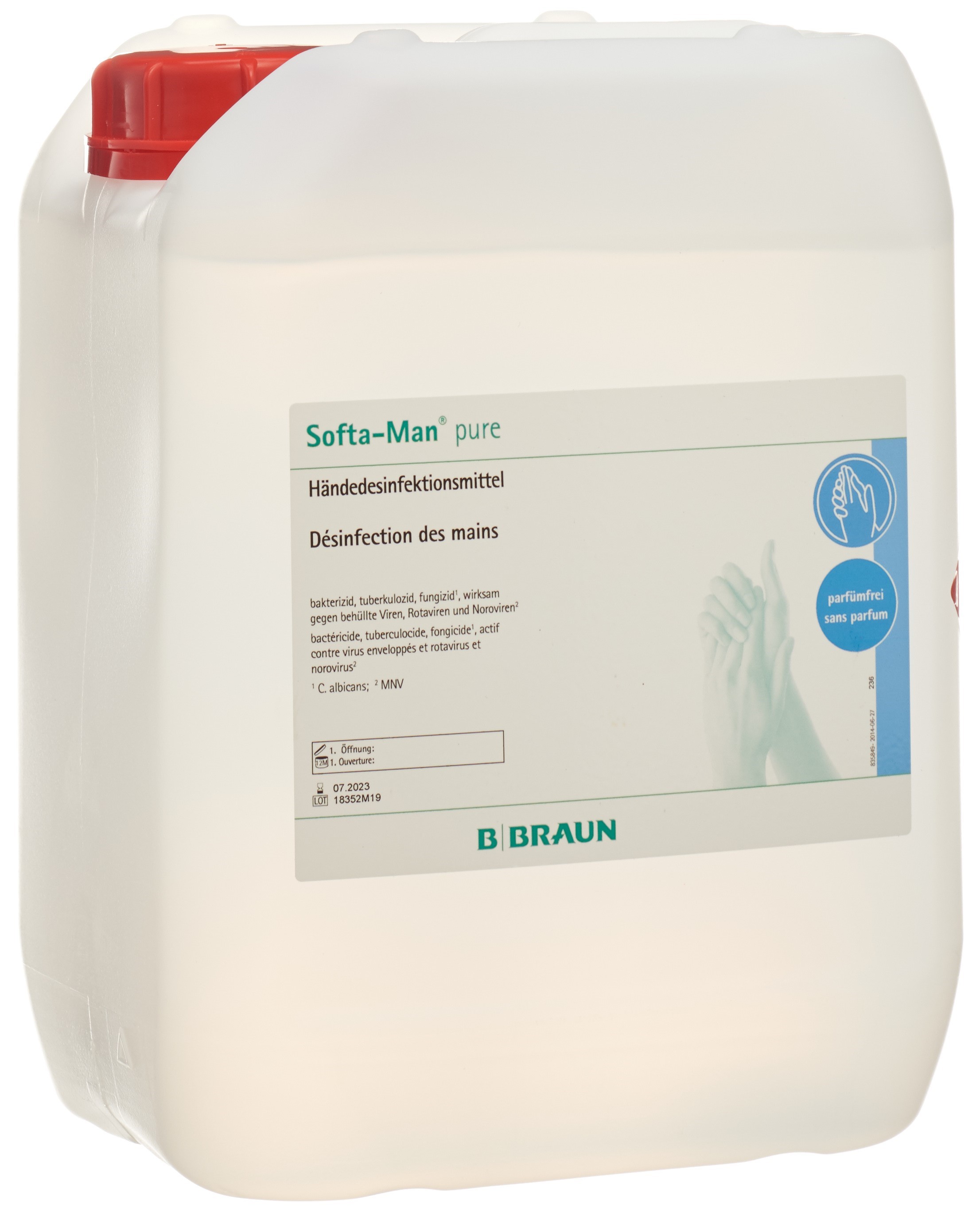 SOFTA-MAN PURE désinf mains bidon 5 lt