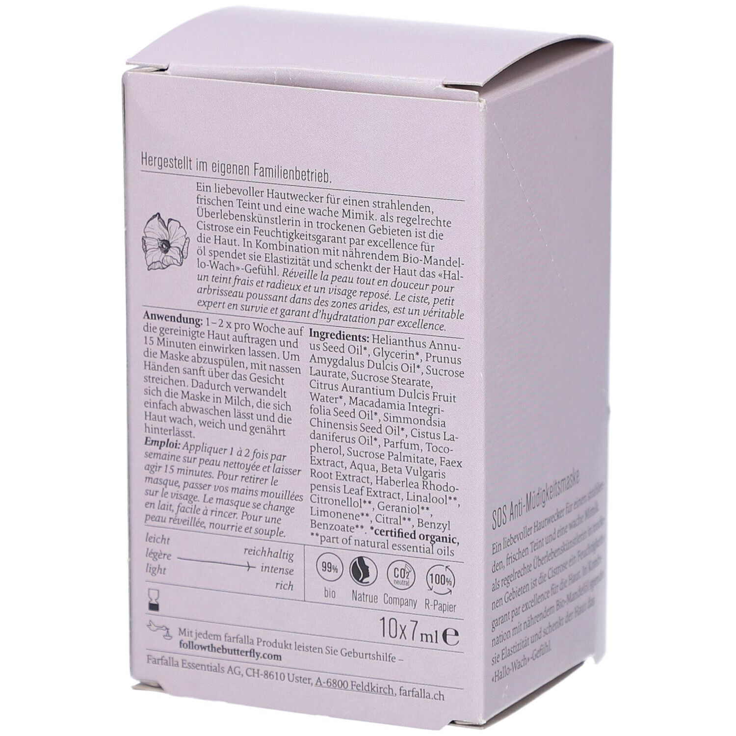 FARFALLA SOS Anti-Müdigkeitsmaske Cistrose 10x7ml