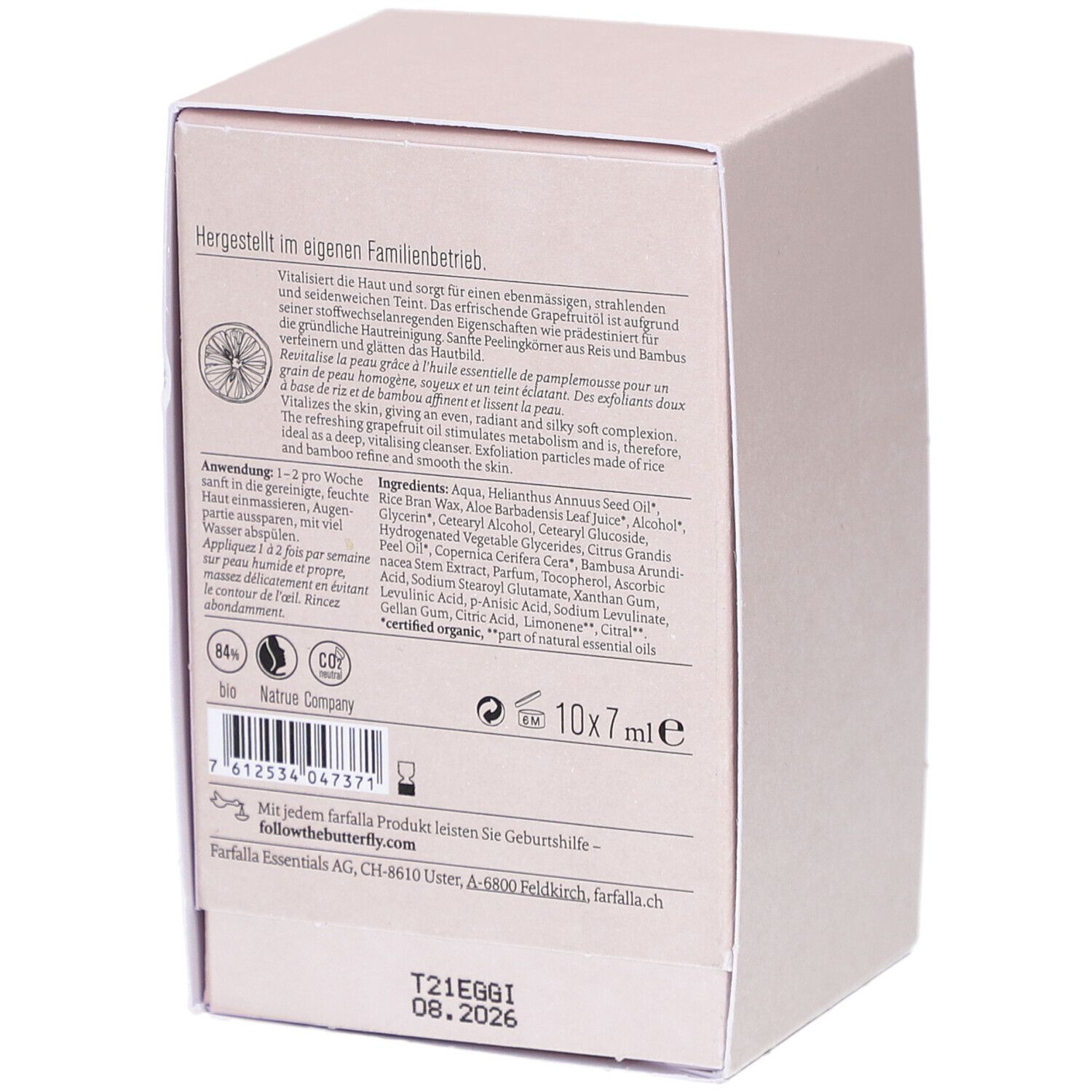 FARFALLA Sanftes Peeling Grapefruit 10x7ml