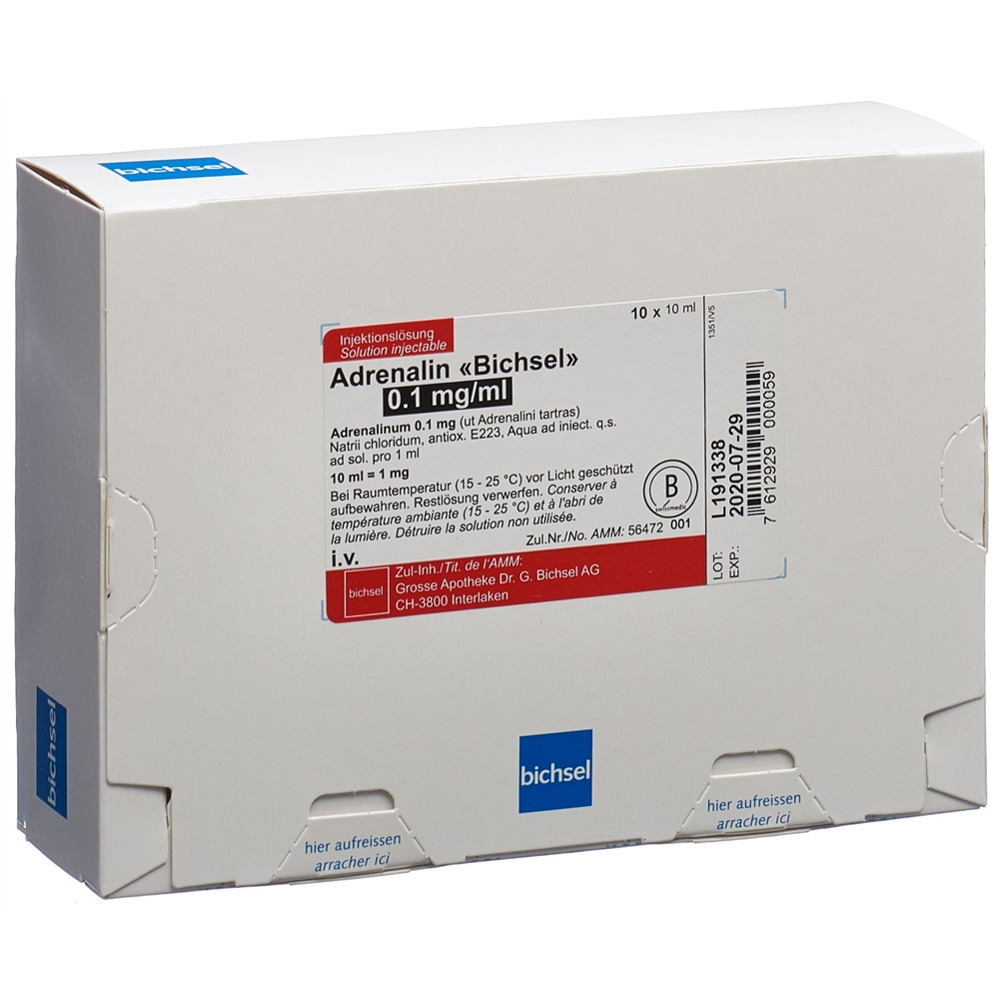 ADRENALIN Bichsel 0,1 mg/ml sol inj 0.1 mg 10x10mL