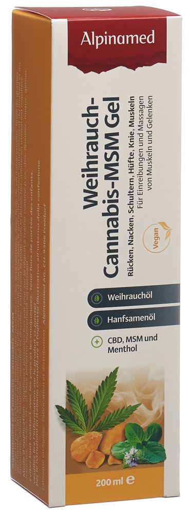 ALPINAMED Weihrauch Cannabis MSM Gel Disp 200 ml