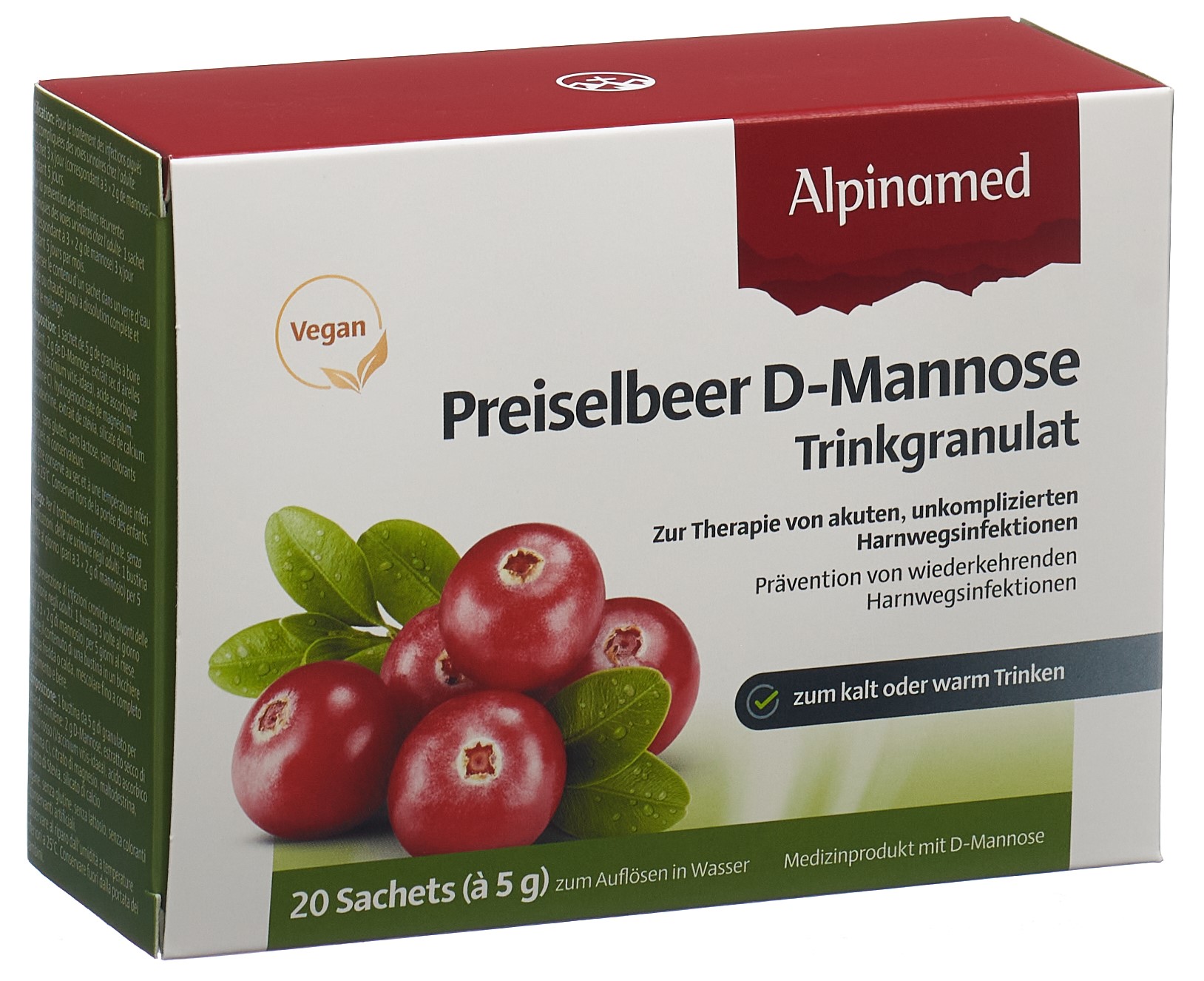 ALPINAMED Preiselbeer D-Mannose Gran 20 Btl 5 g
