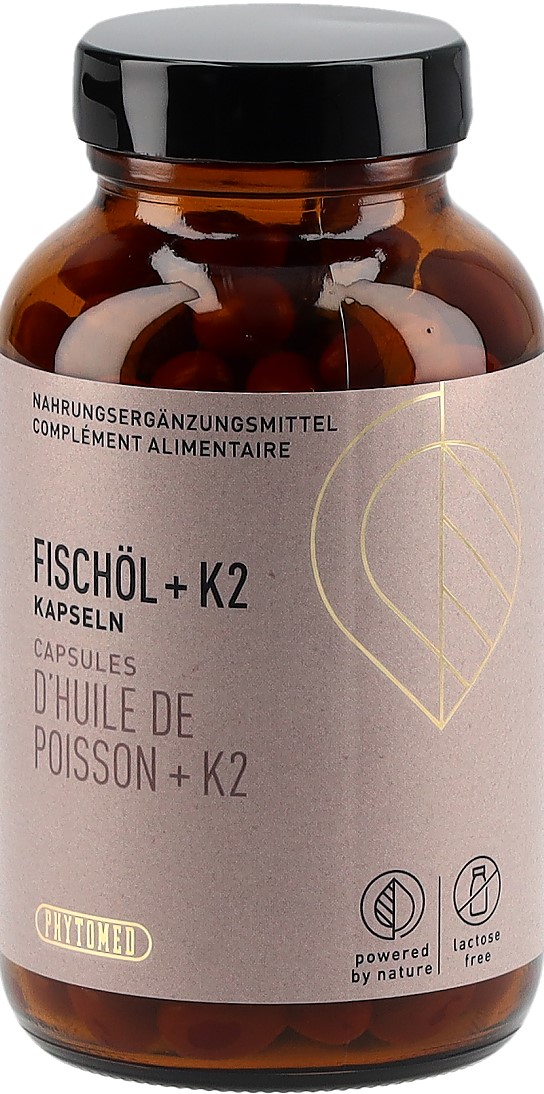 PHYTOMED Fischöl + K2 Kaps Glas 200 Stk