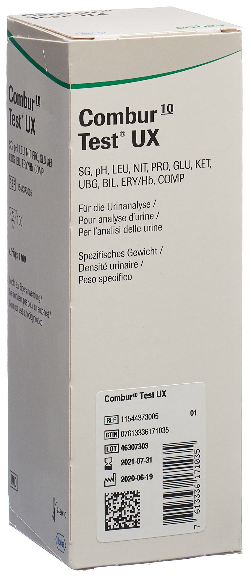 COMBUR 10 TEST UX bandelettes all/fr/it 100 pce