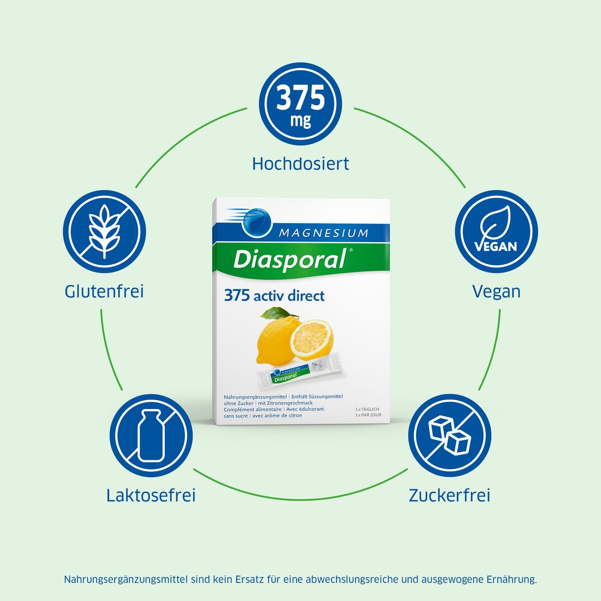 MAGNESIUM DIASPORAL Activ Direct zitrone 60 Stk