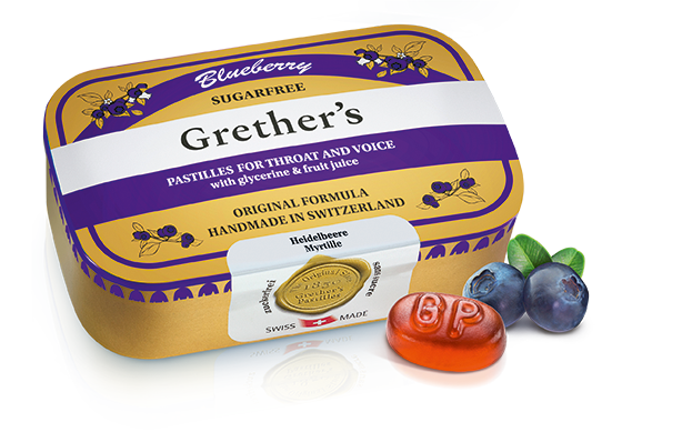 GRETHERS Blueberry Pastillen ohne Zucker 110 g