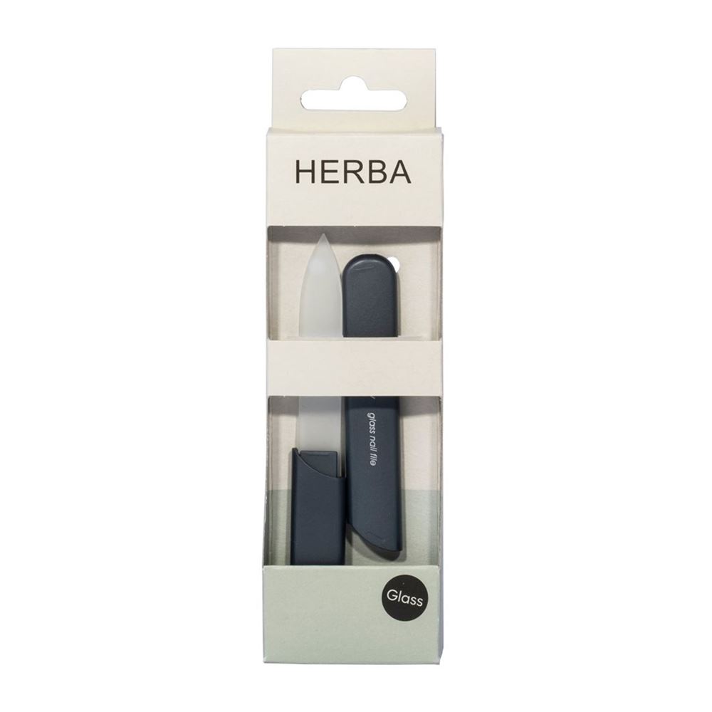 HERBA Glasnagelfeile mit Schutzkappe 13cm grafit