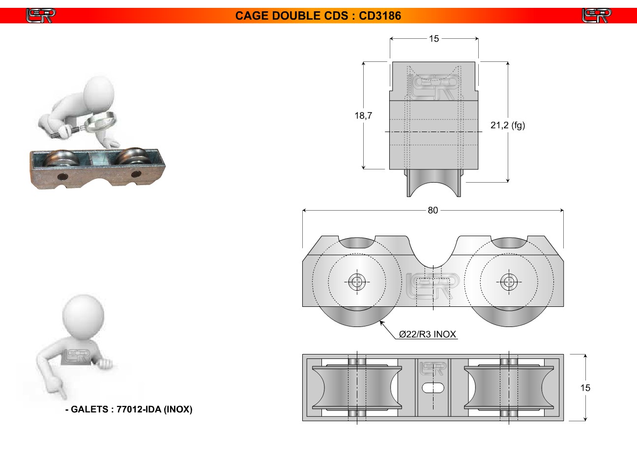 CAGE 2968255INT CLYDESDL 18 6 DEG 12X55