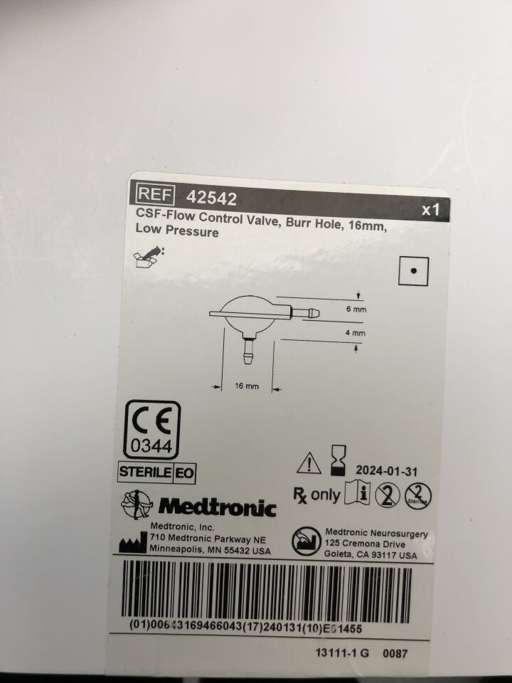 VALVE 42542 BURR HOLE 16 MM LOW IMP