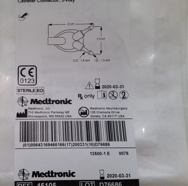 CONNECTOR 45105 CSF-CATH 3-WAY IMP