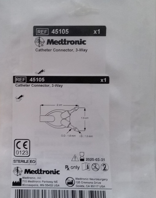 CONNECTOR 45105 CSF-CATH 3-WAY IMP