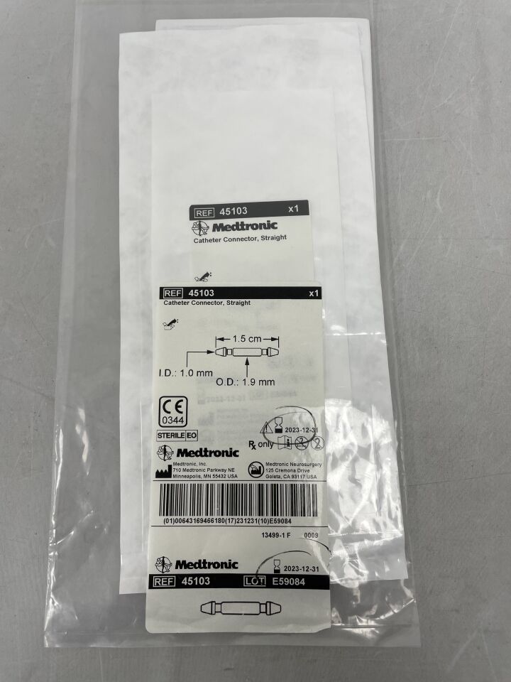 CONNECTOR 45103 CSF-CATH STRAIGHT IMP