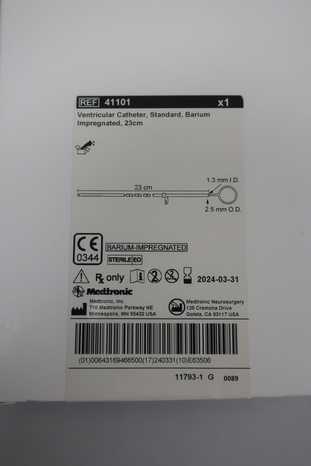 CATH 41101 CSF-VENT CATH STD BAR IMP