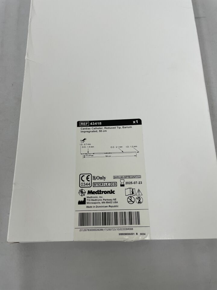 CATH 43418 CARDIAC CATH REDUCED TIP 58CM