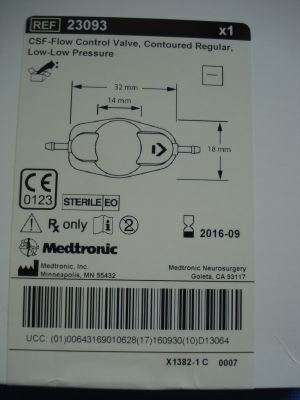 VALVE 92322 CSF CONT REG LOW BIO