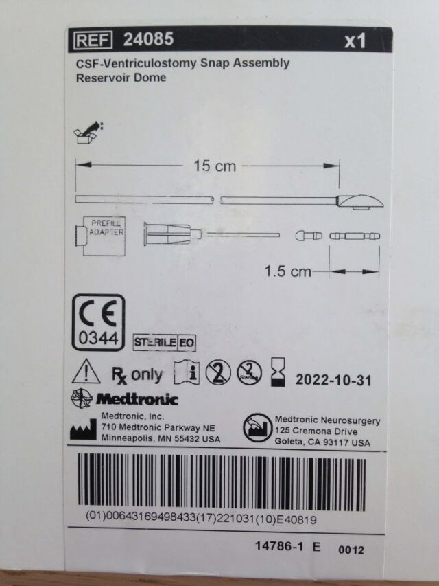 DOME 24085 SNAP VENTRIC W/15CM TUBE