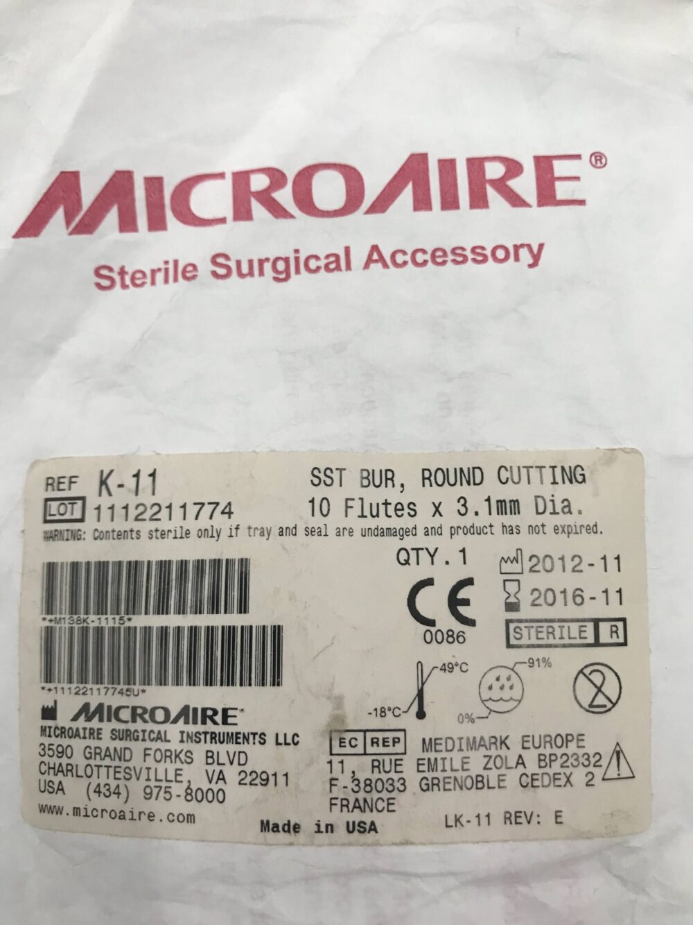 BUR 3112964C 5PK 3MM 64MM L ROUND SST
