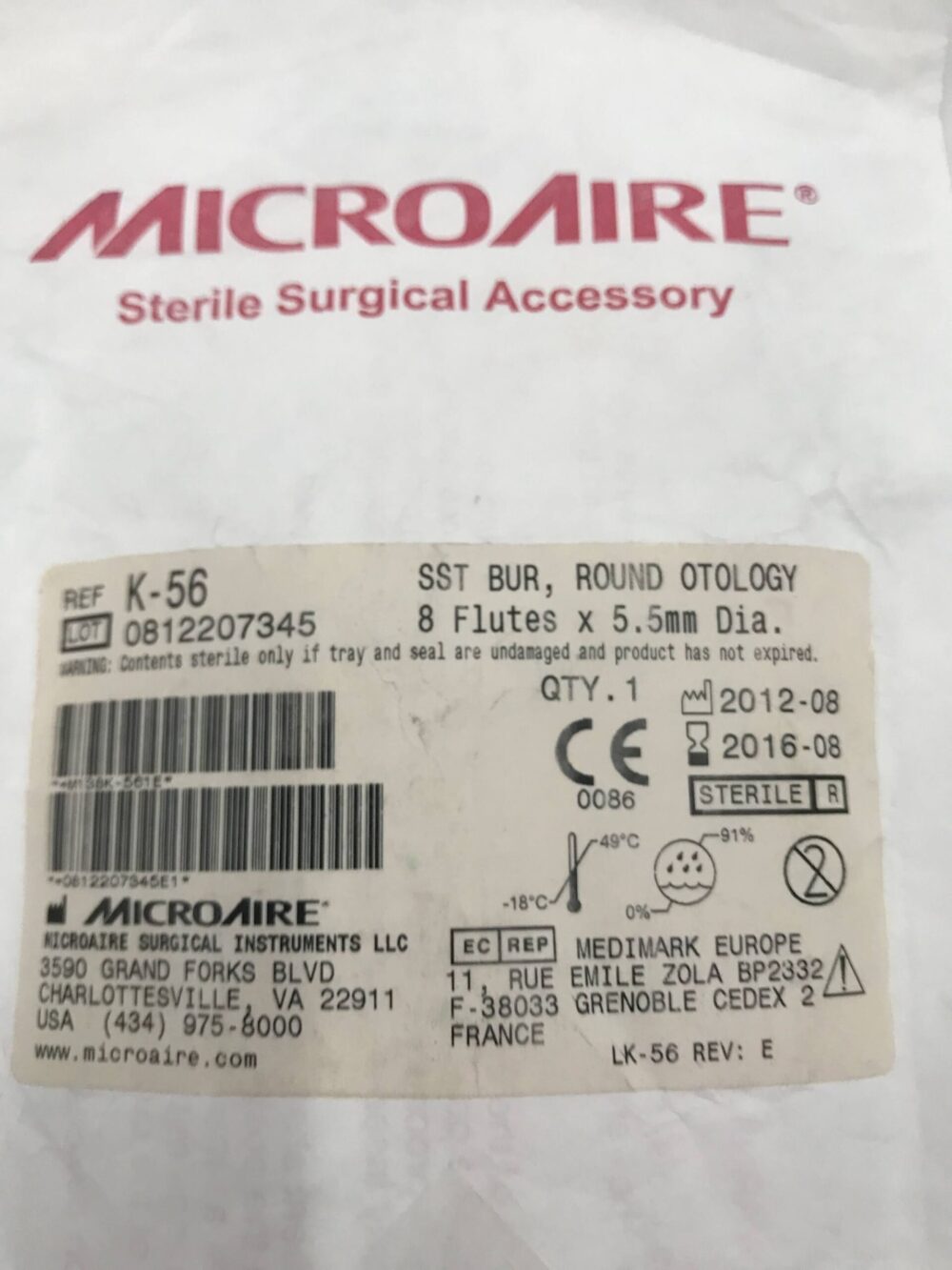 BUR 31140564 5PK .5MM 64MM L ROUND SST