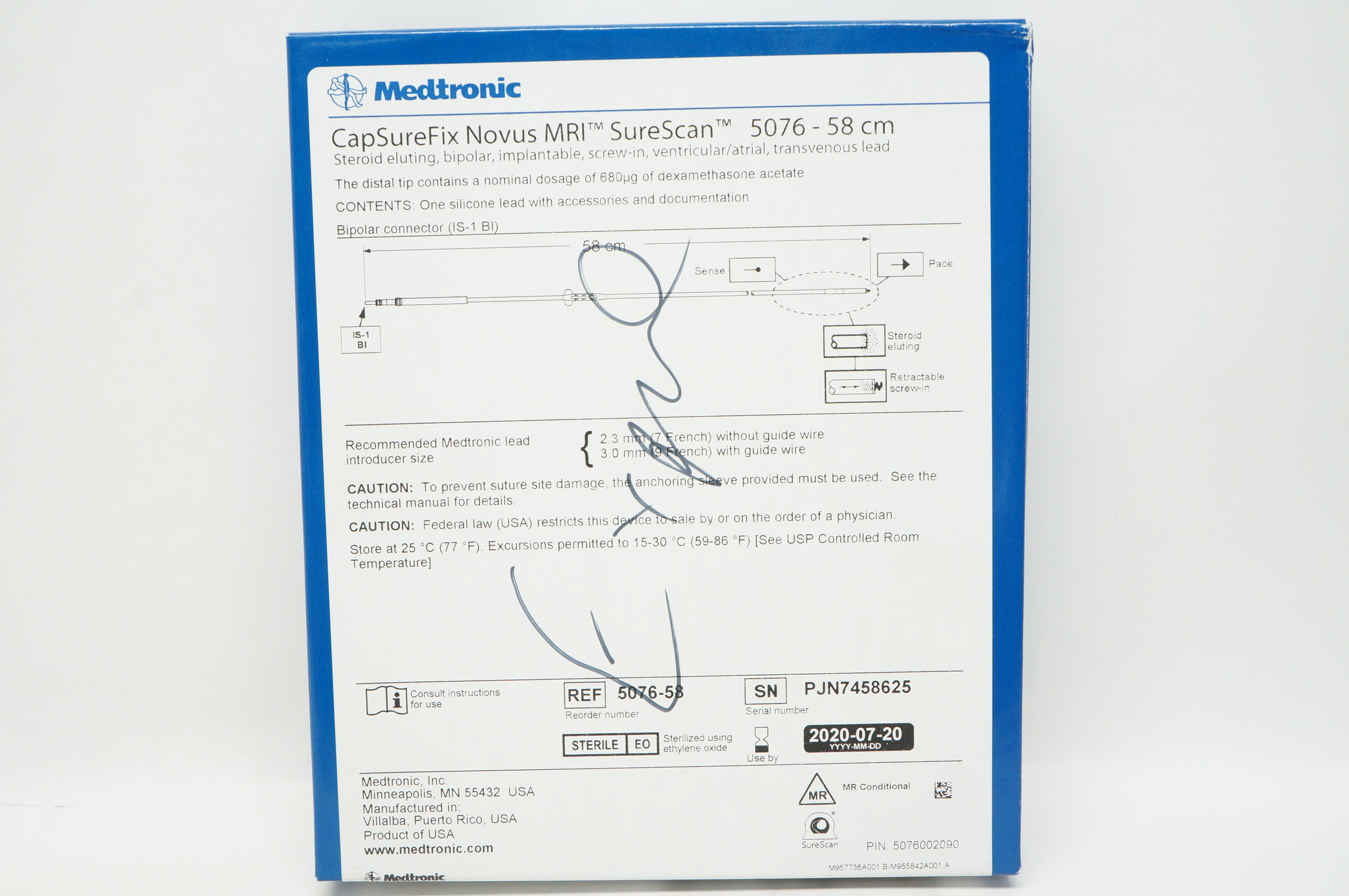 LEAD 5076-58  LEAD BI SIL STEROID FIX 58