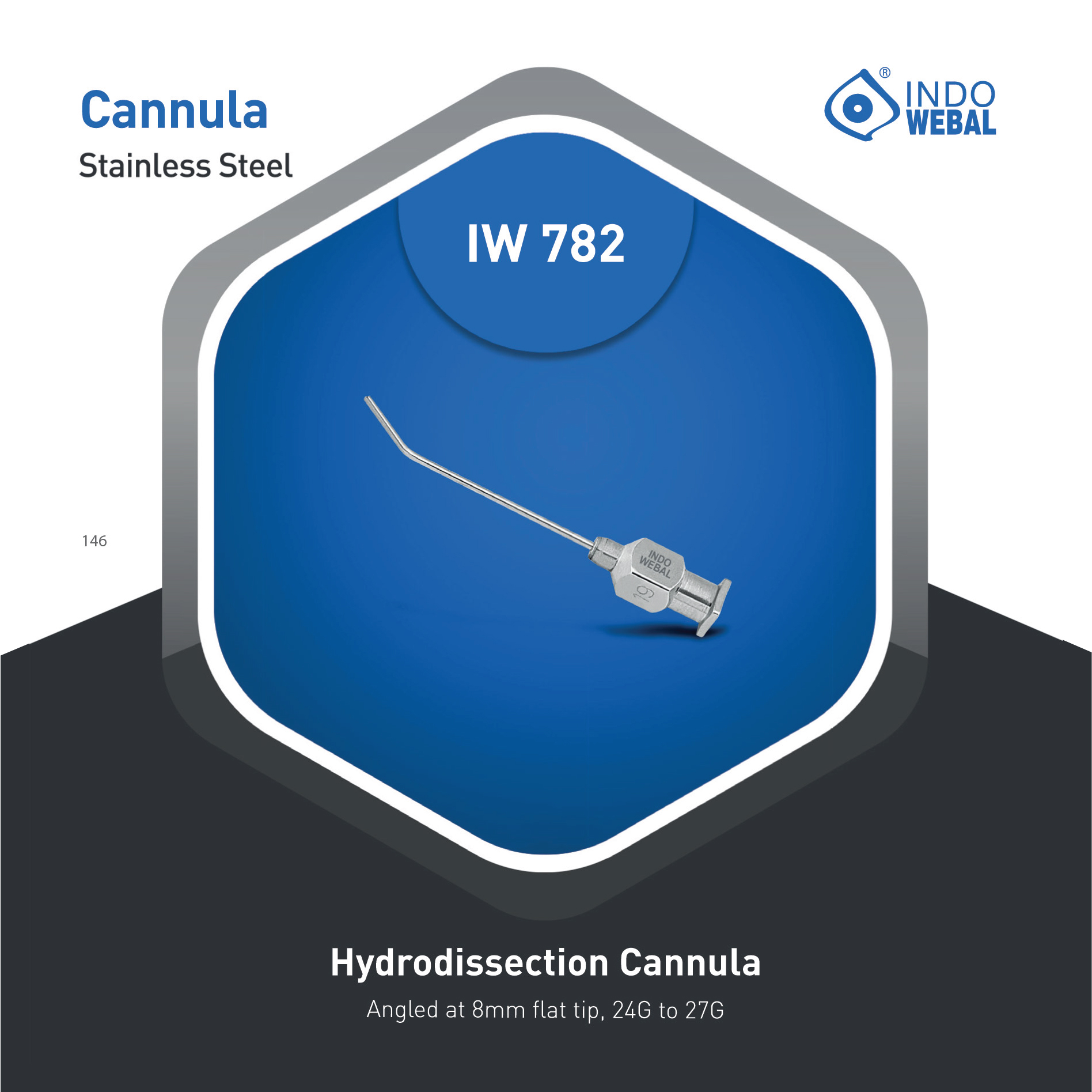 CANNULA  AC0006 100MM 18G 10MM SS