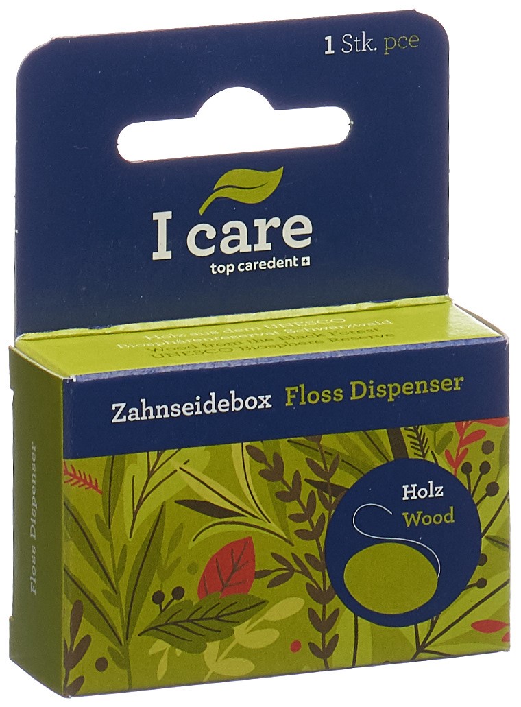 TOP CAREDENT Holz Zahnseidebox Naturseide 25m