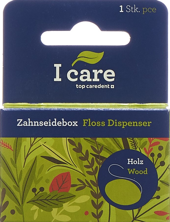 TOP CAREDENT Holz Zahnseidebox Naturseide 25m