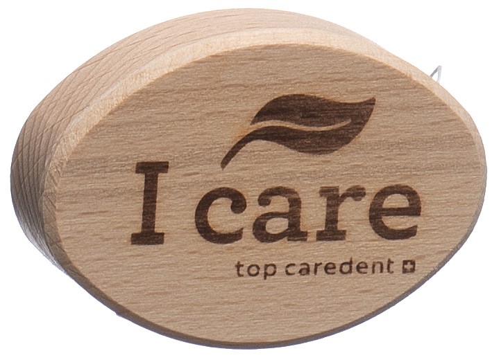 TOP CAREDENT Holz Zahnseidebox Naturseide 25m