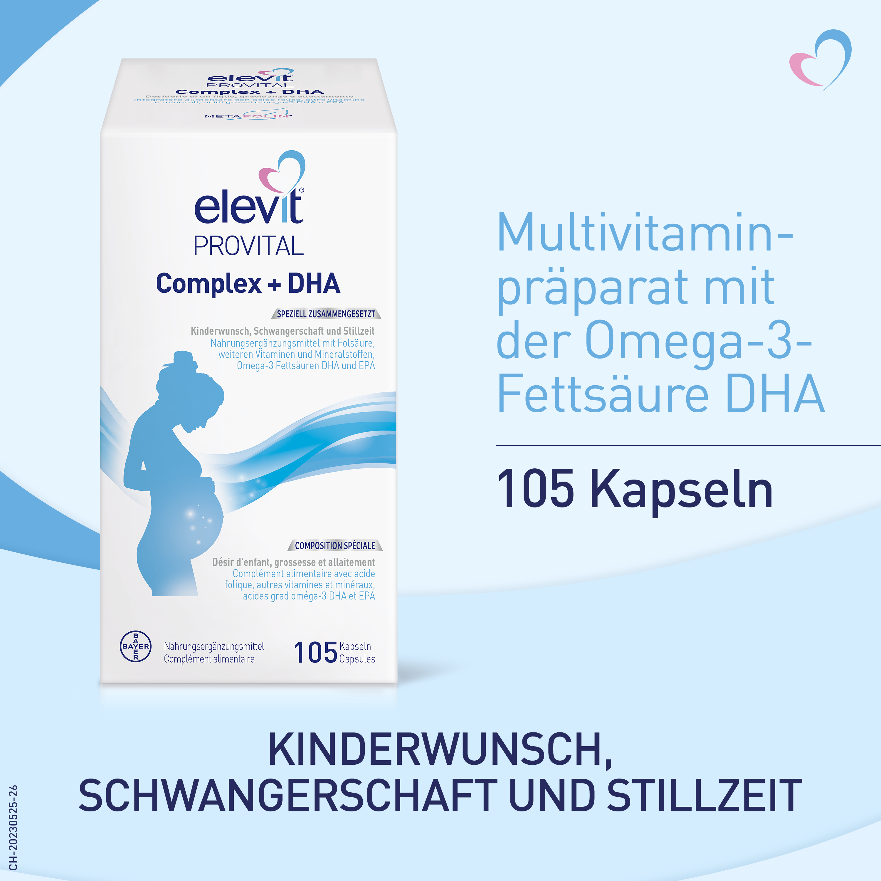 ELEVIT Provital Complex + DHA Kaps 105 Stk