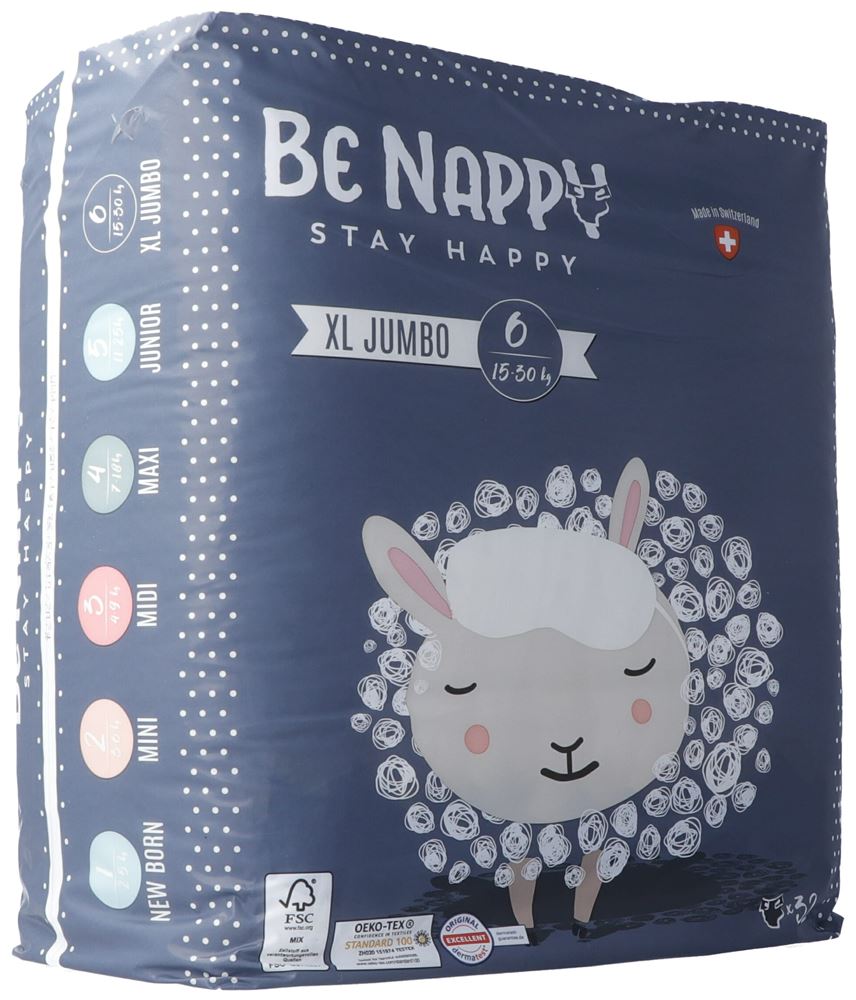 BE NAPPY Windeln Gr6 15-30kg XL Jumbo 32 Stk