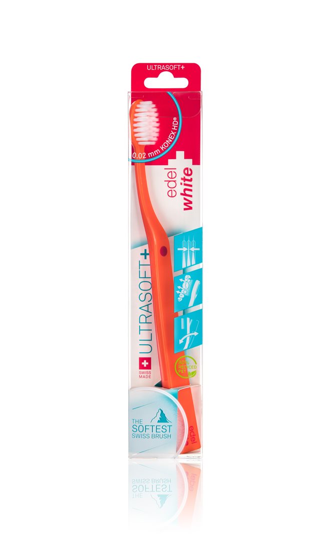 EDEL+WHITE Flosserbrush Zahnbürste Ultrasoft PET