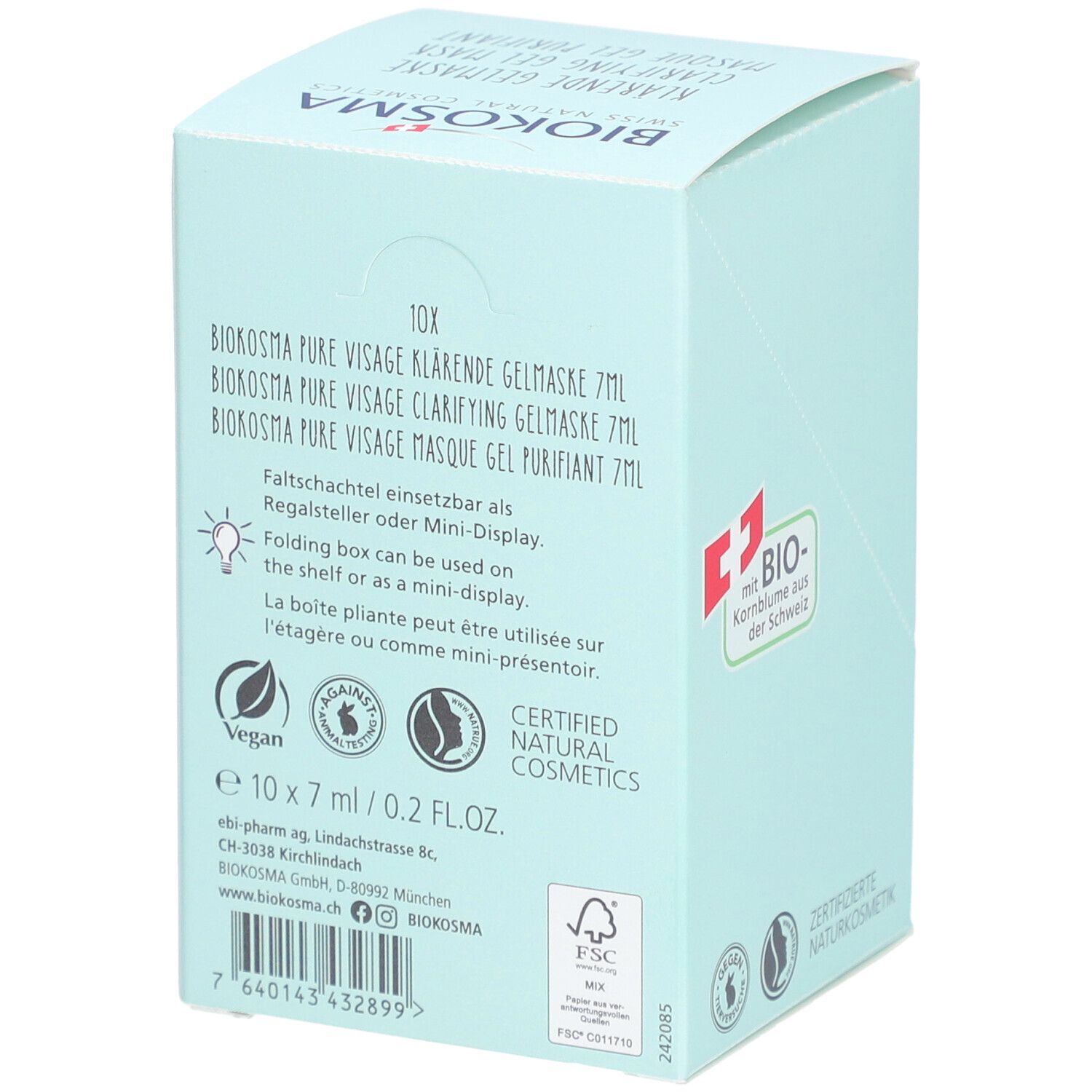 BIOKOSMA PURE Visage Klärende Gelmaske 10 x 7 ml