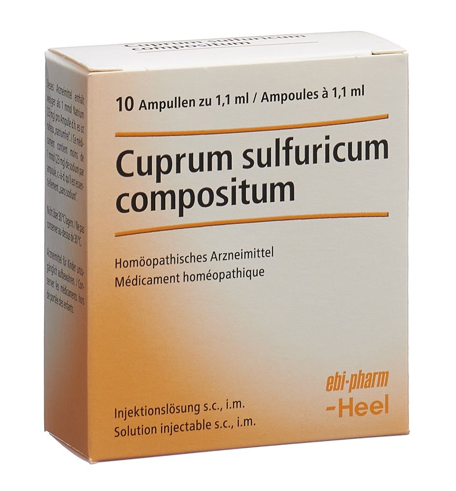 CUPRUM SULF COMP Heel Inj Lös 10 Amp 1.1 ml