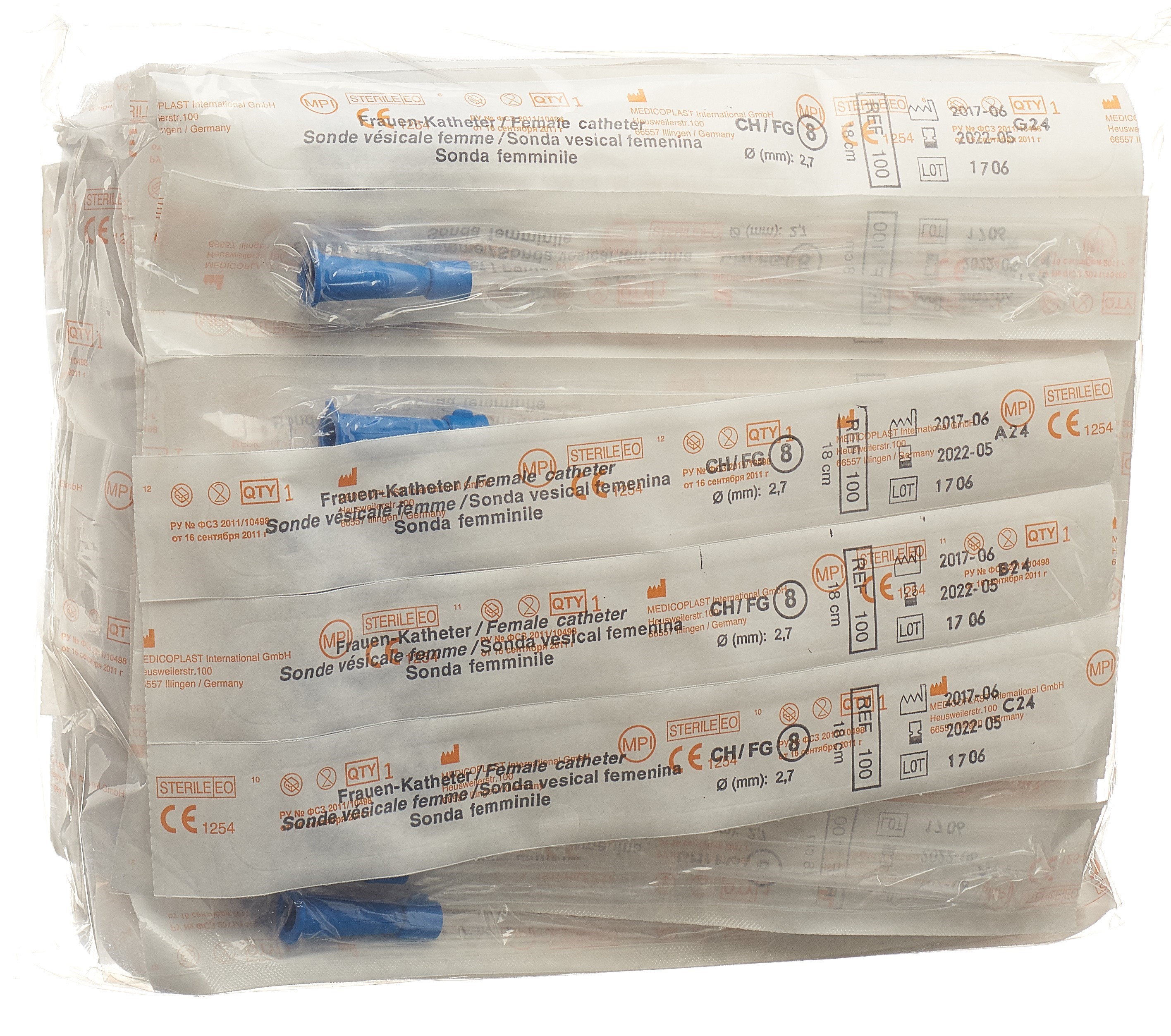 QUALIMED Frauenkatheter CH08 18cm PVC st 100 Stk