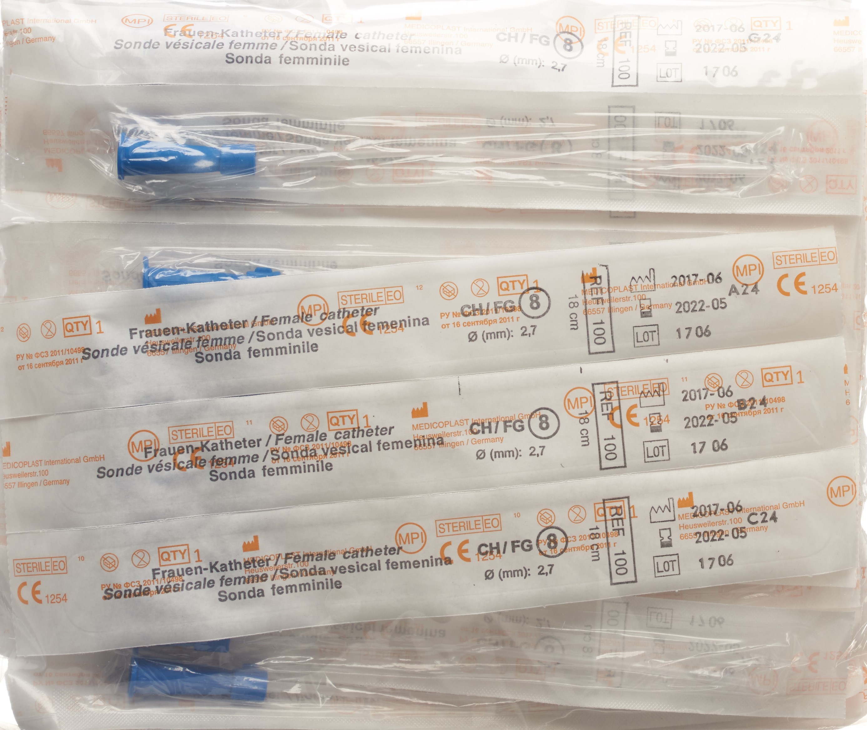QUALIMED Frauenkatheter CH08 18cm PVC st 100 Stk