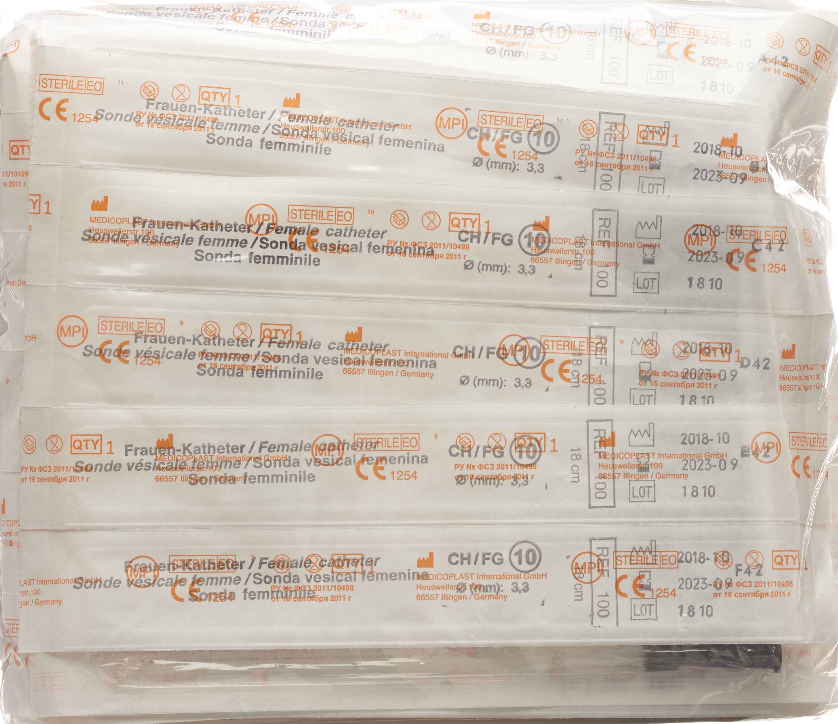 QUALIMED Frauenkatheter CH10 18cm PVC st 100 Stk